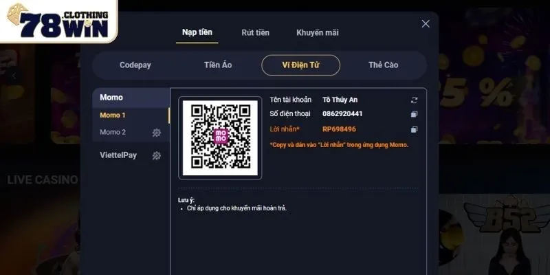 Những điều cần lưu ý khi nạp tiền 78WIN để đảm bảo an toàn